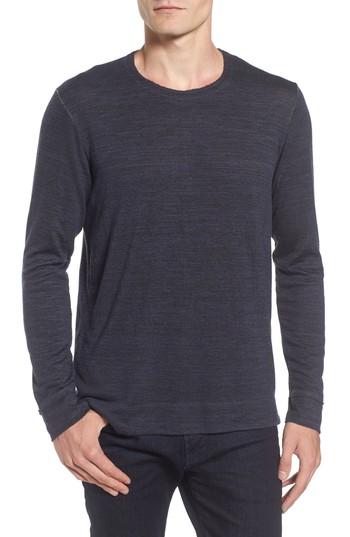 Men's Velvet By Graham & Spencer Modern Trim Marled Long Sleeve T-shirt, Size - Blue