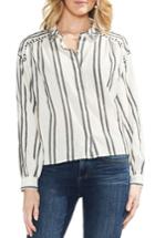 Women's Vince Camuto Bubble Sleeve Embroidered Shirt, Size - White