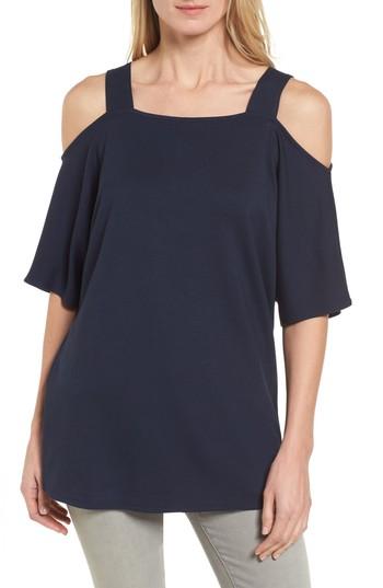 Women's Halogen Cold Shoulder Tunic Top - Blue