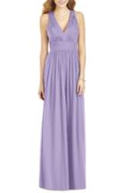Women's After Six Crisscross Back Ruched Chiffon V-neck Gown - Purple