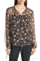 Women's Robert Rodriguez Floral Print Silk Peasant Blouse