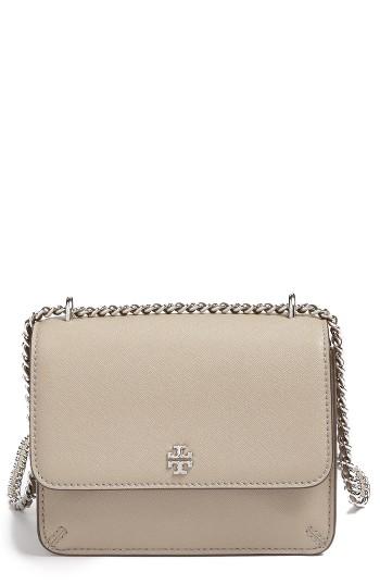 Tory Burch Mini Robinson Convertible Leather Shoulder Bag - Grey