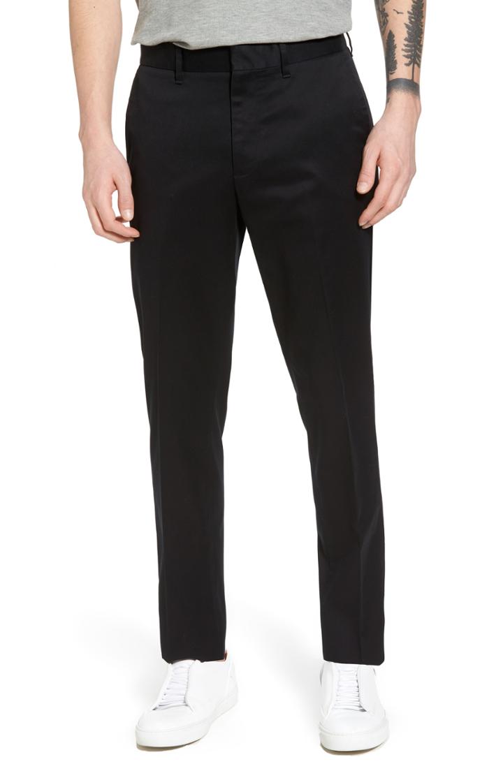 Men's Nordstrom Men's Shop Slim Fit Non-iron Chinos X 34 - Black