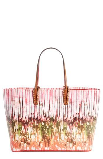 Christian Louboutin Cabata Bazin Printed Leather Tote - Pink