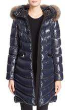 Women's Moncler 'aphia' Water Resistant Shiny Nylon Down Puffer Coat With Removable Genuine Fox Fur Trim