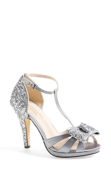 Women's Menbur 'bornehl' Satin & Glitter Pump Eu - Metallic