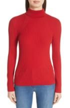 Women's St. John Collection Rib Knit Turtleneck Sweater - Red