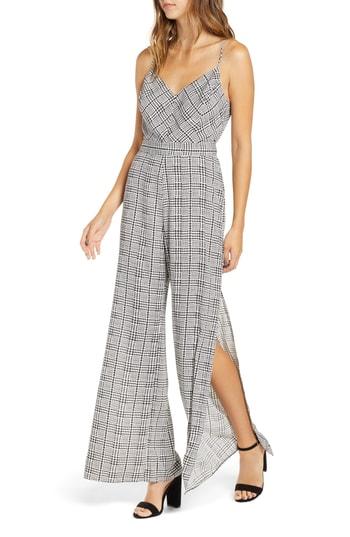Women's Plaid Jumpsuit - Ivory