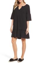 Women's Caslon Ruffle Sleeve Cotton Dress - Black