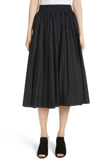 Women's Red Valentino Pleated Midi Skirt Us / 38 It - Black