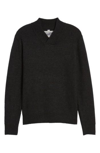 Men's Schott Nyc Waffle Knit Thermal Wool Blend Pullover