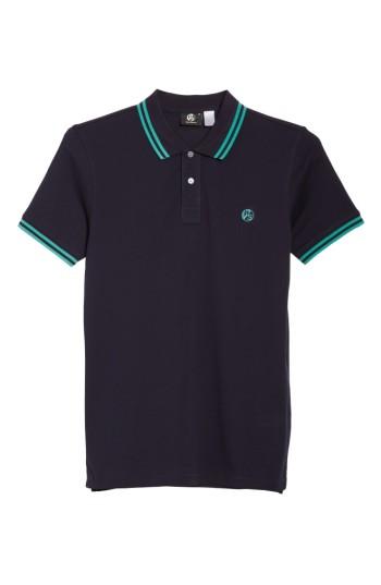 Men's Ps Paul Smith Tipped Logo Polo - Blue
