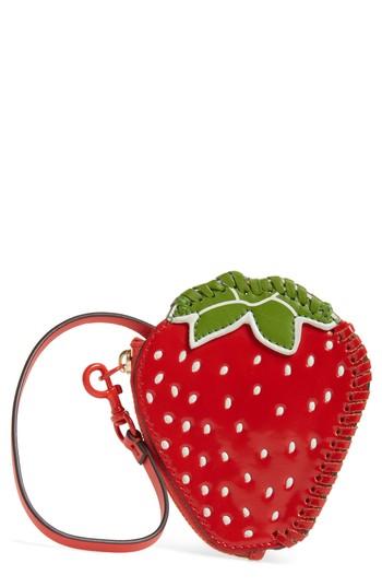 Women's Tory Burch Strawberry Leather Coin Pouch - Orange