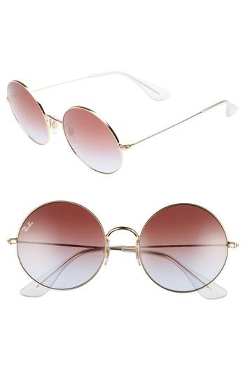 Women's Ray-ban The Ja-jo 54mm Round Sunglasses - Black Polarized