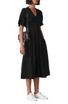 Women's Kate Spade New York Stone Heart Scalloped Calfskin Leather Skinny Belt - Black/ Silver