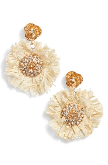 Women's Kitsch Pinwheel Straw Earrings