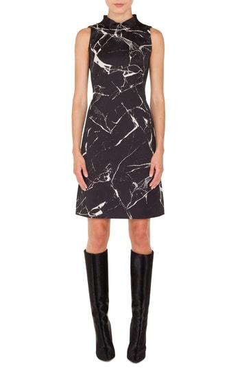 Women's Akris Marble Tile Jacquard Dress - Black