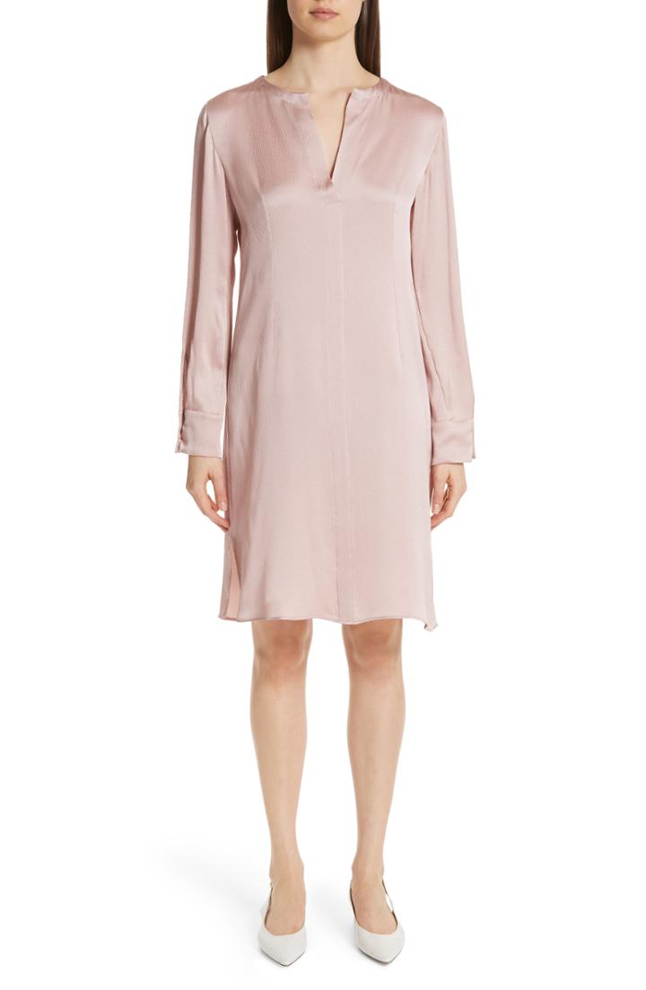 Women's Mansur Gavriel Hammered Silk Shift Dress Us / 38 It - Pink