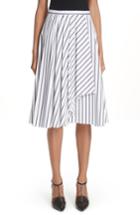 Women's Jason Wu Dobby Stripe Cotton Poplin A-line Skirt - White