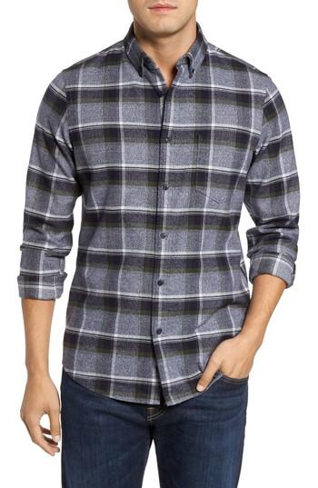 Men's Nordstrom Men's Shop Regular Fit Plaid Flannel Shirt - Blue
