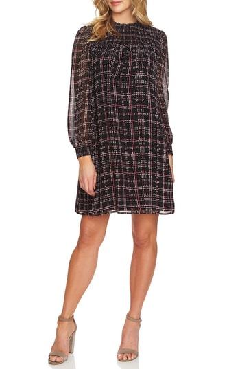 Women's Cece Sloan Plaid Shift Dress, Size - Black