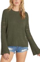 Women's Billabong Cozy Love Bell Sleeve Sweater - Green