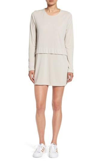 Women's Sincerely Jules 'savoy' Long Sleeve Shirtdress - Grey