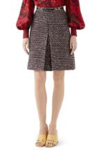 Women's Gucci Sequin Tweed Miniskirt Us / 42 It - Black