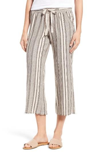 Women's Wit & Wisdom Drawstring Stripe Crop Sailor Pants - Brown