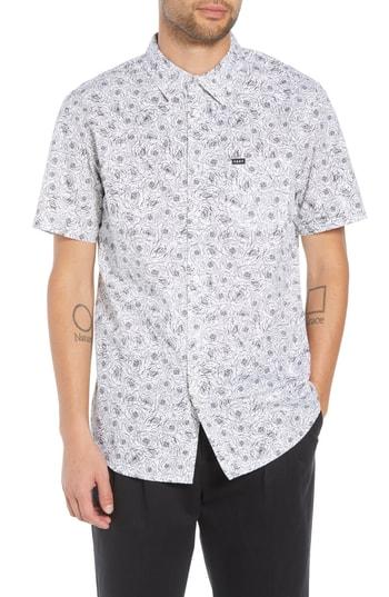 Men's Obey Rosie Print Woven Shirt - White