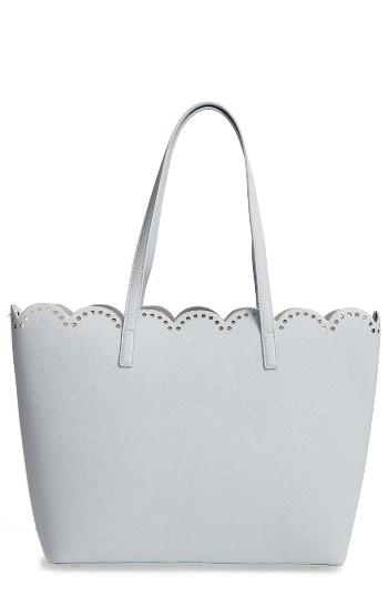 Junior Women's Bp. Scalloped Faux Leather Tote - Blue