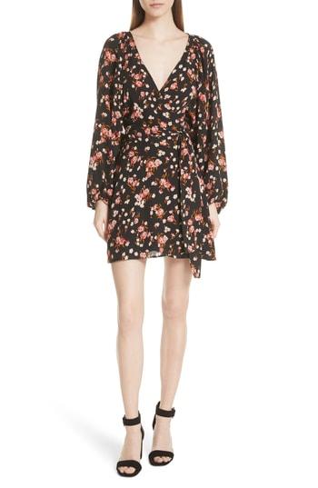 Women's A.l.c. Carlo Floral Print Silk Dress - Black