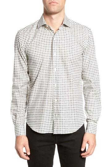 Men's Culturata Square Print Sport Shirt, Size - White
