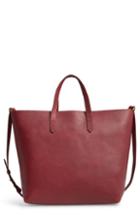 Madewell Zip Top Transport Leather Carryall - Burgundy
