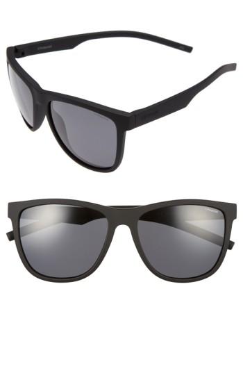 Men's Polaroid 6014/s 56mm Polarized Sunglasses - Rubber Black