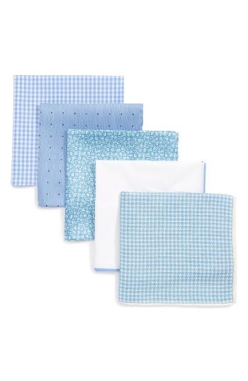 Men's The Tie Bar Trendy Light Blue 5-pack Pocket Squares, Size - Blue