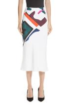 Women's Cushnie Et Ochs Lia Expressionist Print Pencil Skirt - White