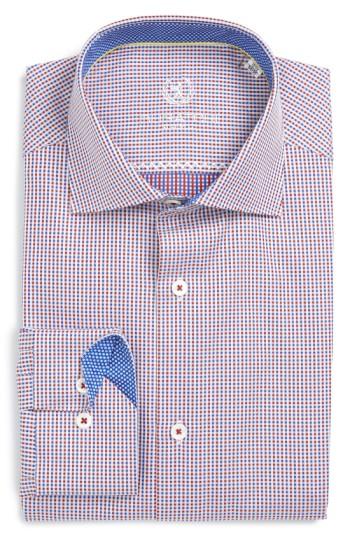 Men's Bugatchi Trim Fit Microcheck Dress Shirt .5 - Red