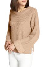 Women's Sanctuary Bell Sleeve Shaker Sweater, Size - Purple