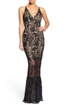 Women's Dress The Population Sophia Crochet Lace Mermaid Gown - Black