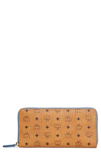 Women's Mcm Visetos Coated Canvas Zip Around Wallet -