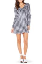 Women's Michael Stars Gingham Stretch Cotton Minidress - Black
