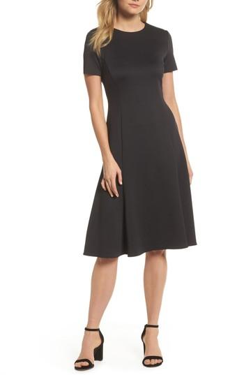 Women's Forest Lily Midi Bell Dress - Black