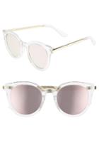 Women's A.j. Morgan Hi There 50mm Mirrored Round Sunglasses - Crystal/ Mirror