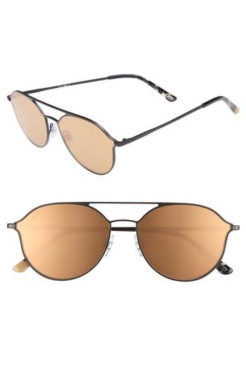 Women's Web 59mm Metal Aviator Sunglasses - Black/ Brown