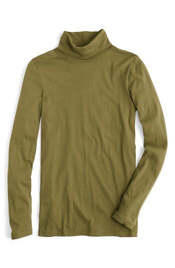 Women's J.crew Tissue Turtleneck Tee, Size - Green