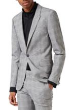 Men's Topman Ultra Skinny Fit Check Suit Jacket