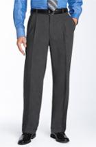 Men's Ballin Double Reverse Pleated Wool Twill Trousers - Grey