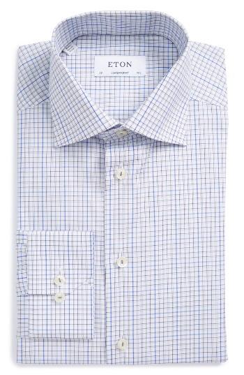 Men's Eton Contemporary Fit Check Dress Shirt .5 - White