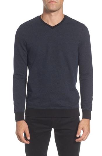 Men's Vince Camuto Trim Fit Melange Pullover - Blue